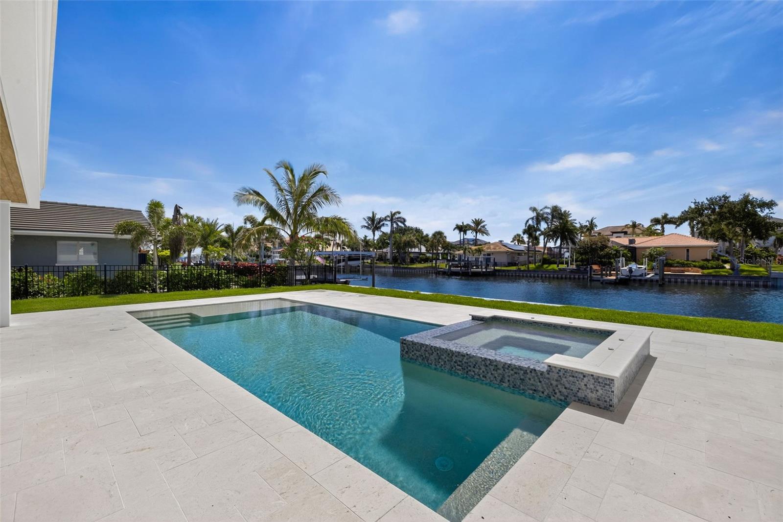 Sparkling Saltwater Pool with Spa