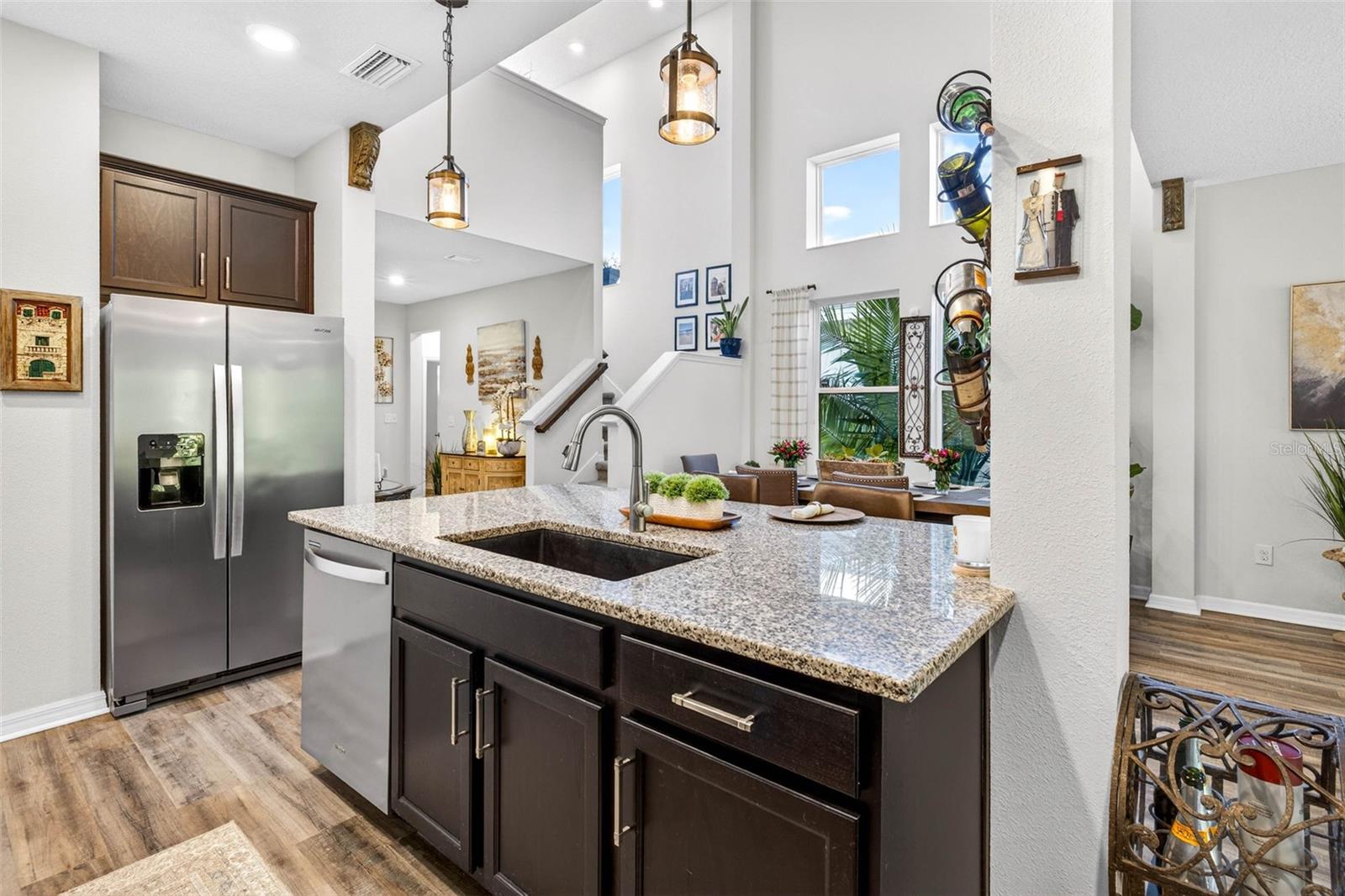 Stainless steel appliances convey with the home. Large sink makes cleaning up easier.