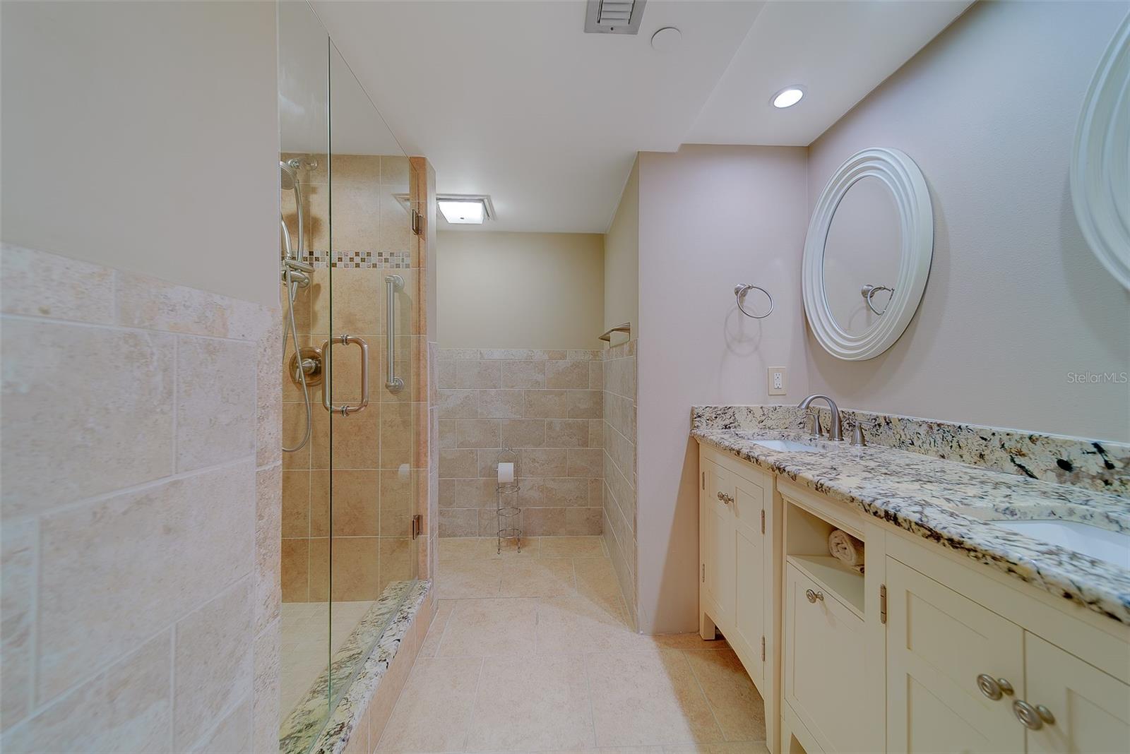 Bathroom 2 glass enclosed shower