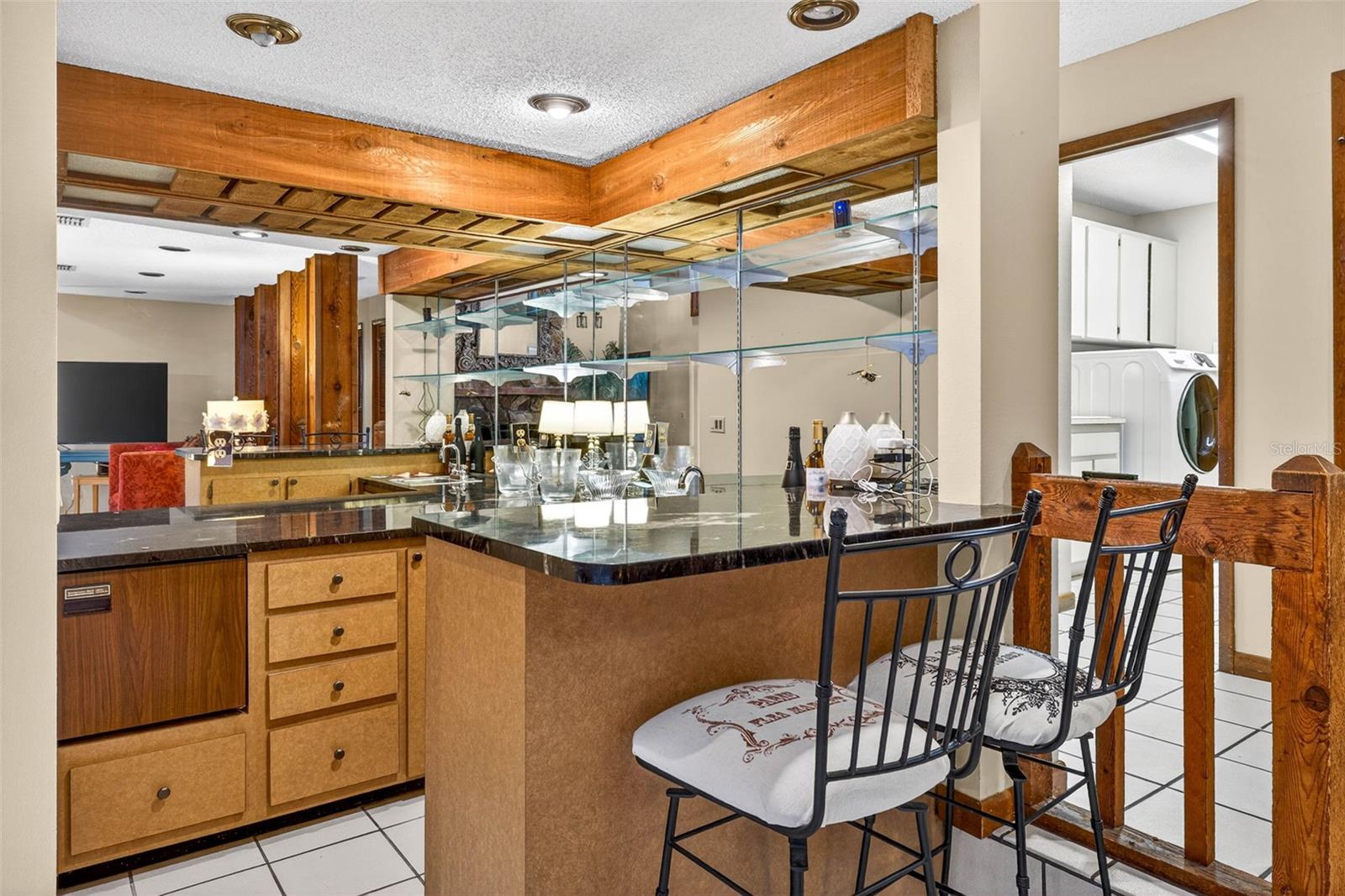 mini bar area off of livingroom