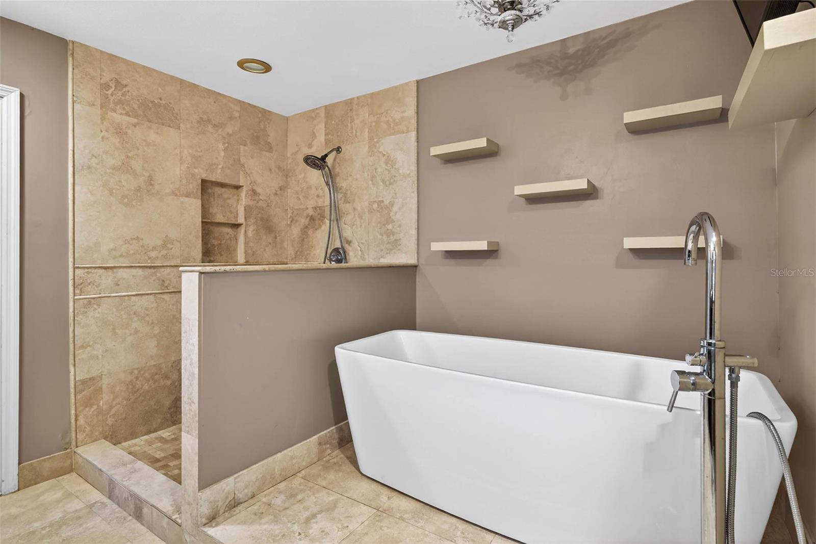 soaking tub in master