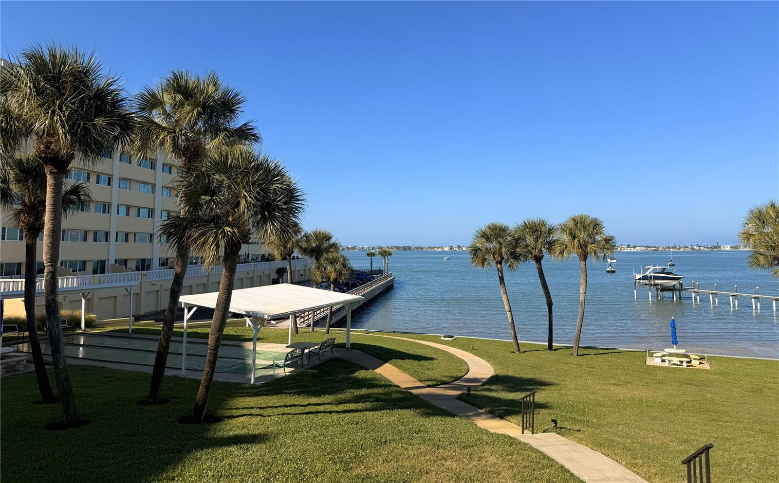 View west from pool area.