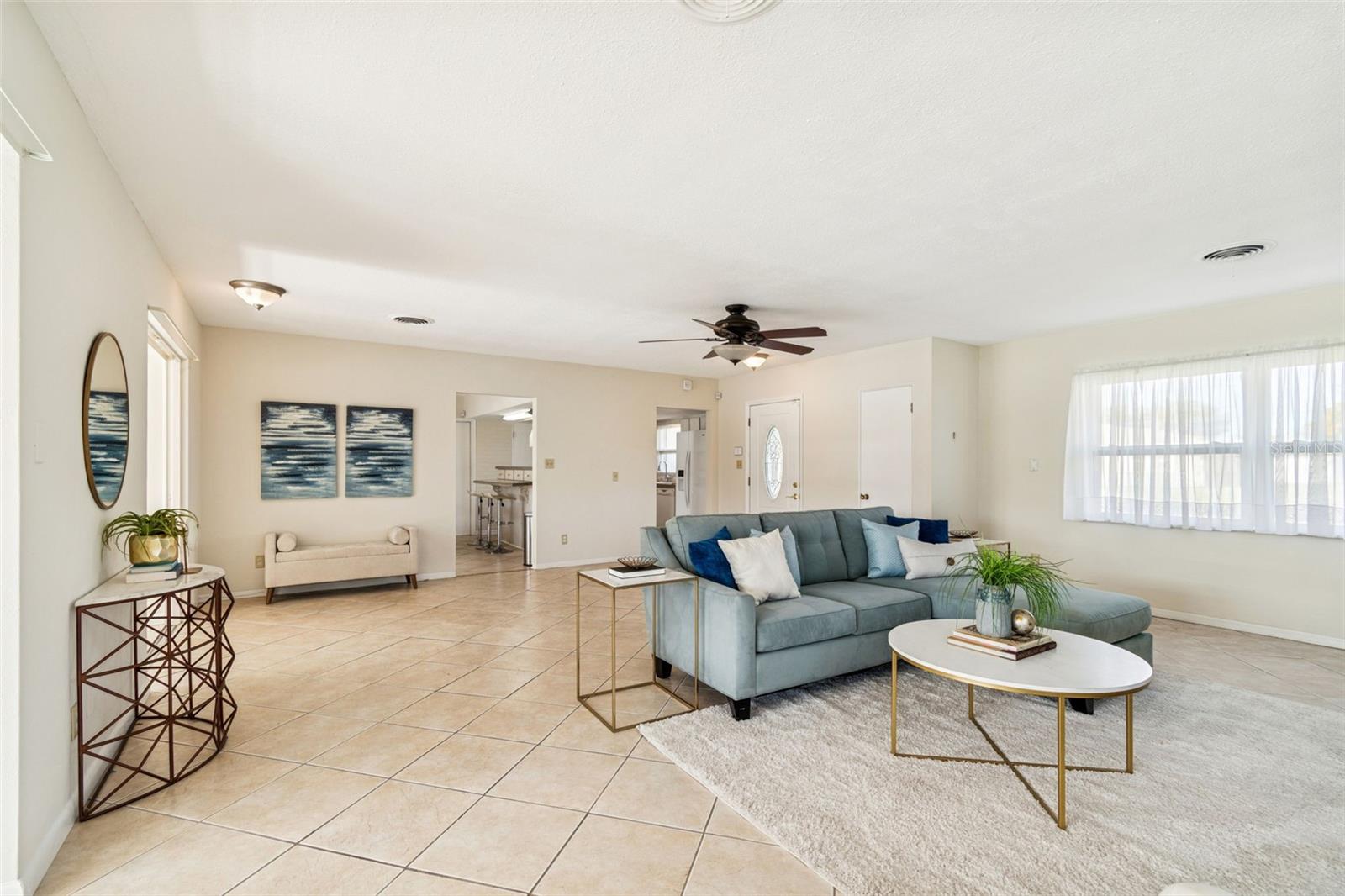 Enjoy all this space complete with updated flooring and fresh paint