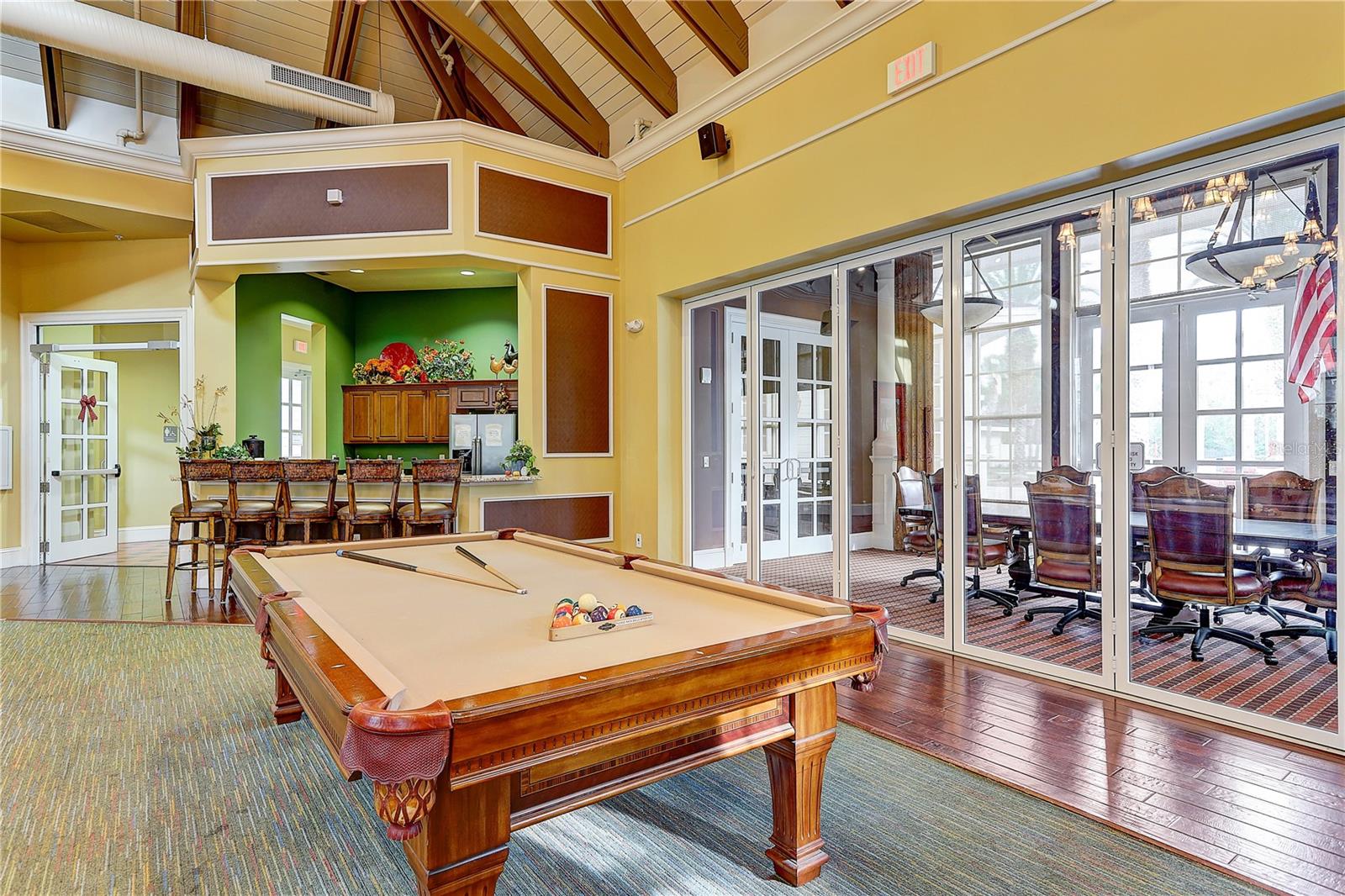 Game room and conference area