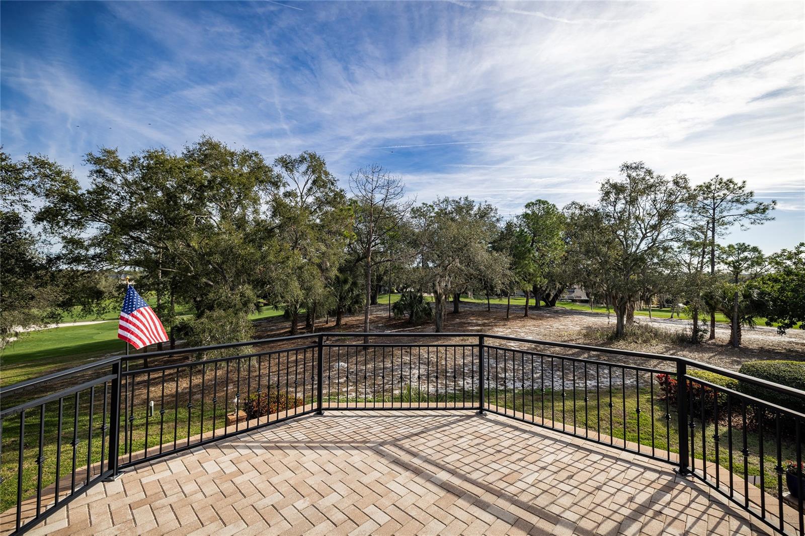 View of golf course from the second story balcony.