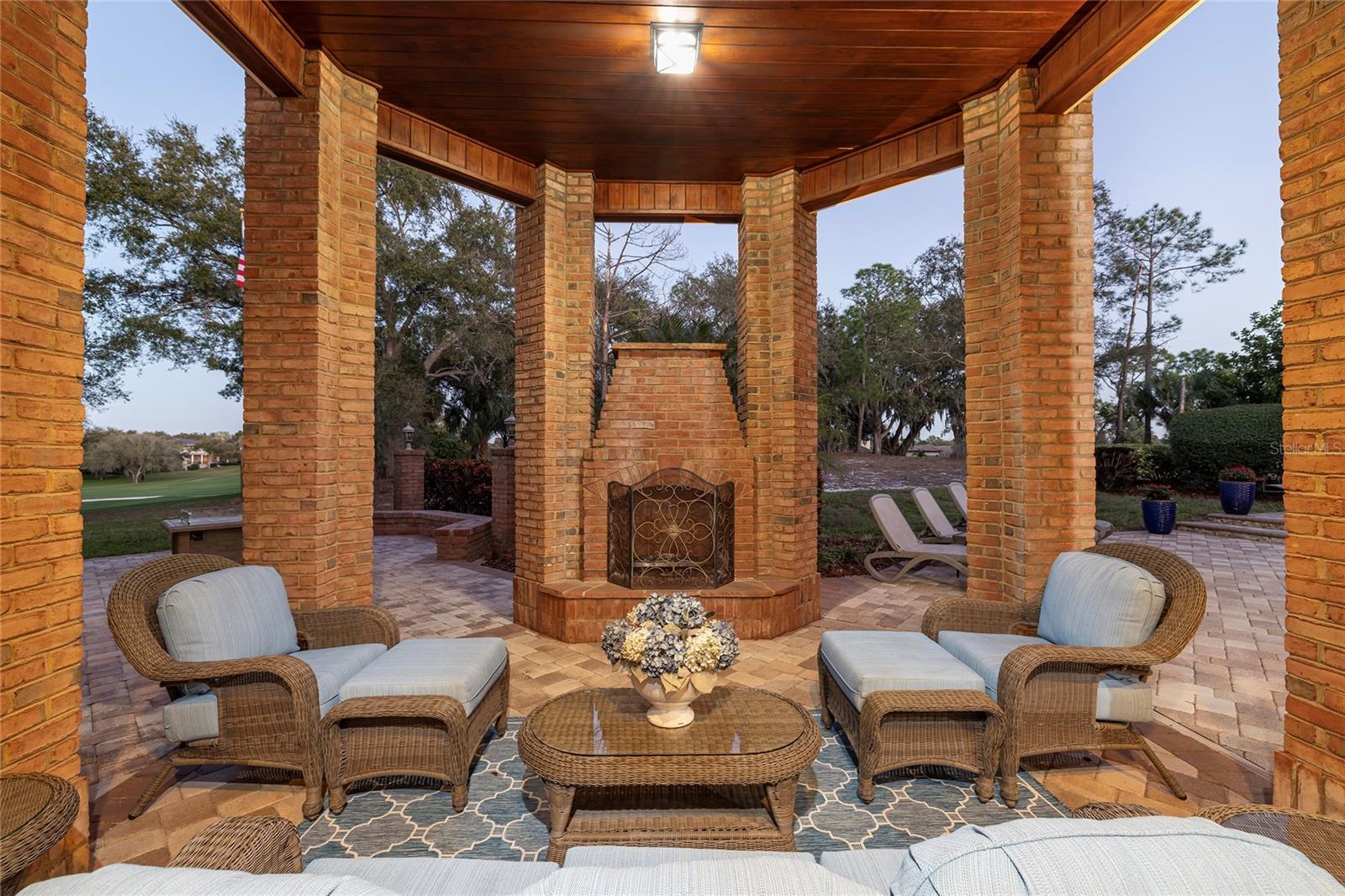 Outdoor natural gas fireplace for enjoying those cool evenings outdoors.