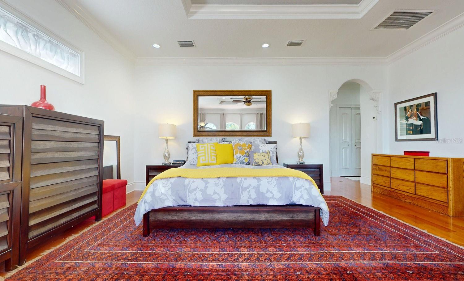 Primary Bedroom with Sitting Room, private balcony overlooking Tampa Bay, En-suite Primary Bathroom with oversized Walk in Closed