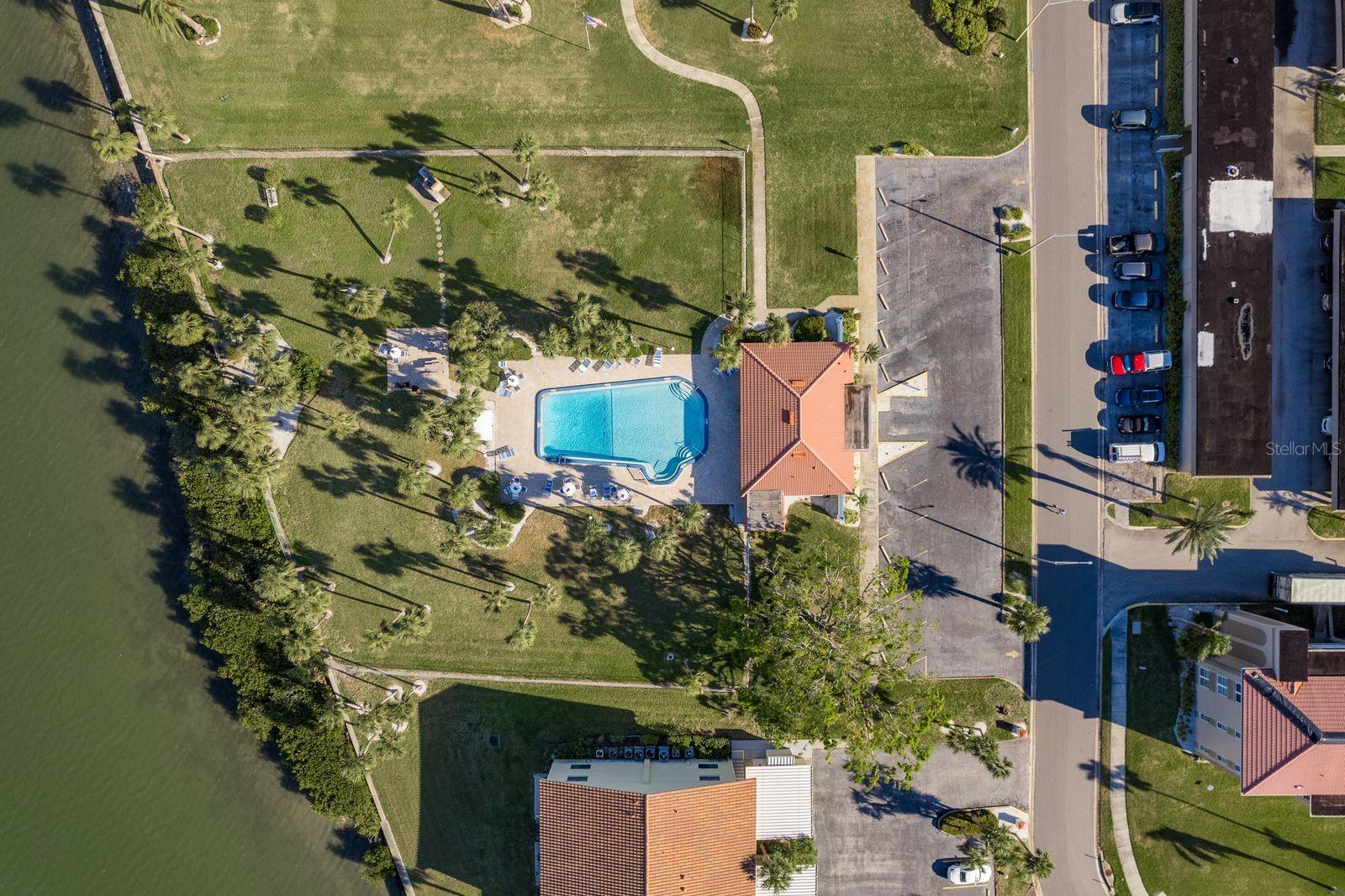 Small Clubhouse and pool on south side of the property.