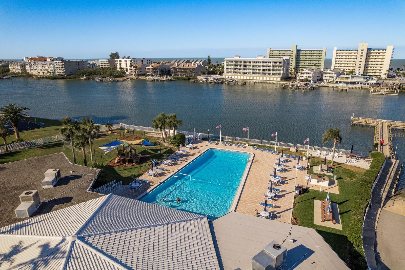 West view of Clubhouse and Pool