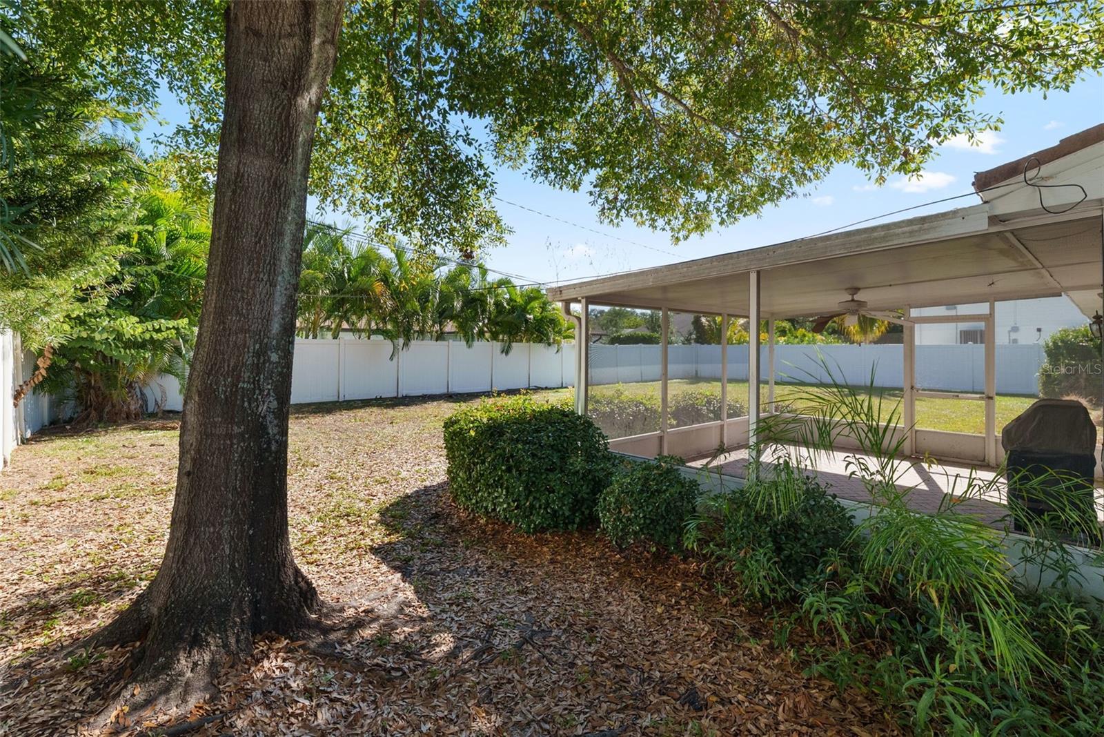 Covered porch from side yard view