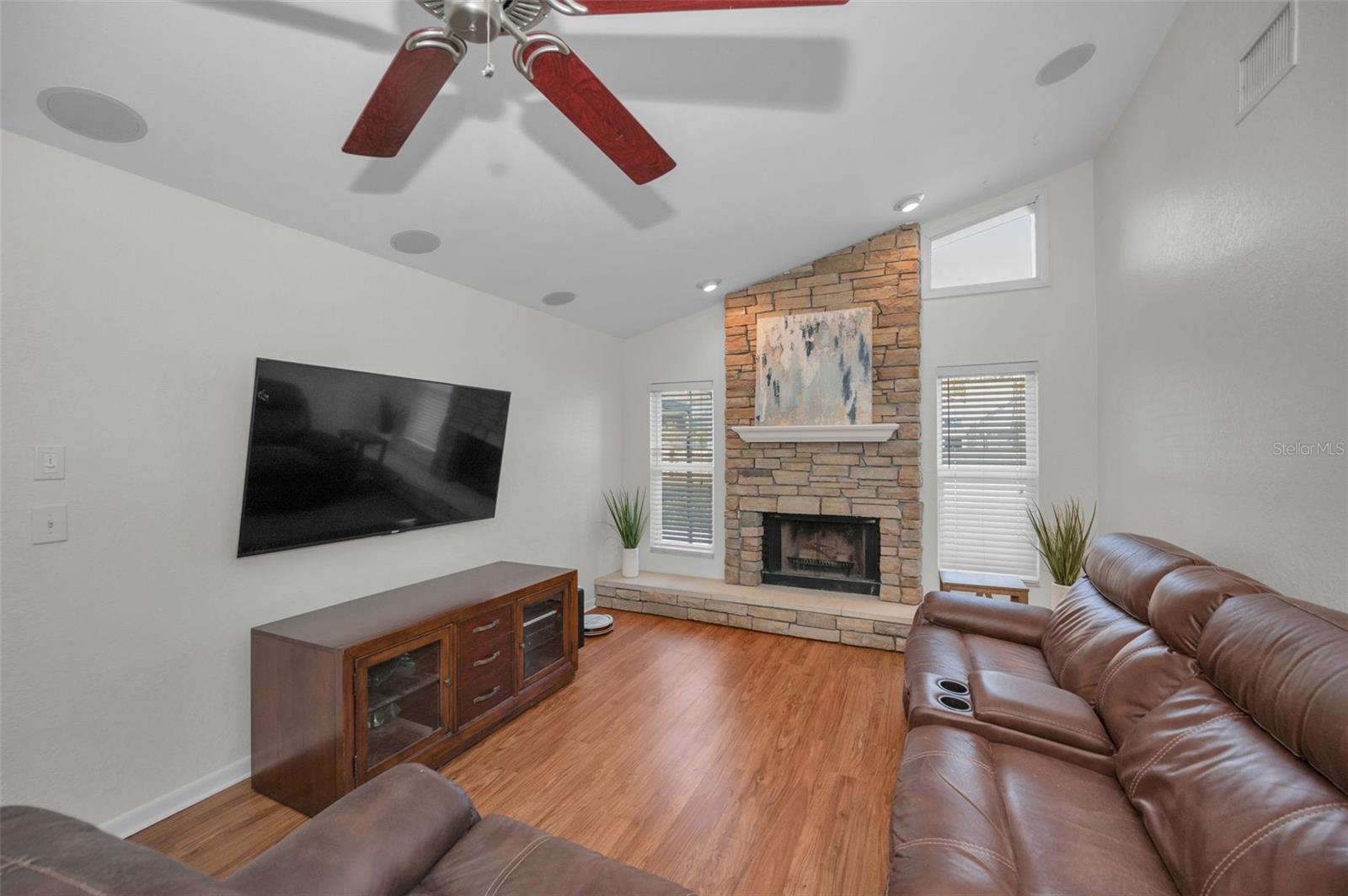 Updated Stone Fireplace