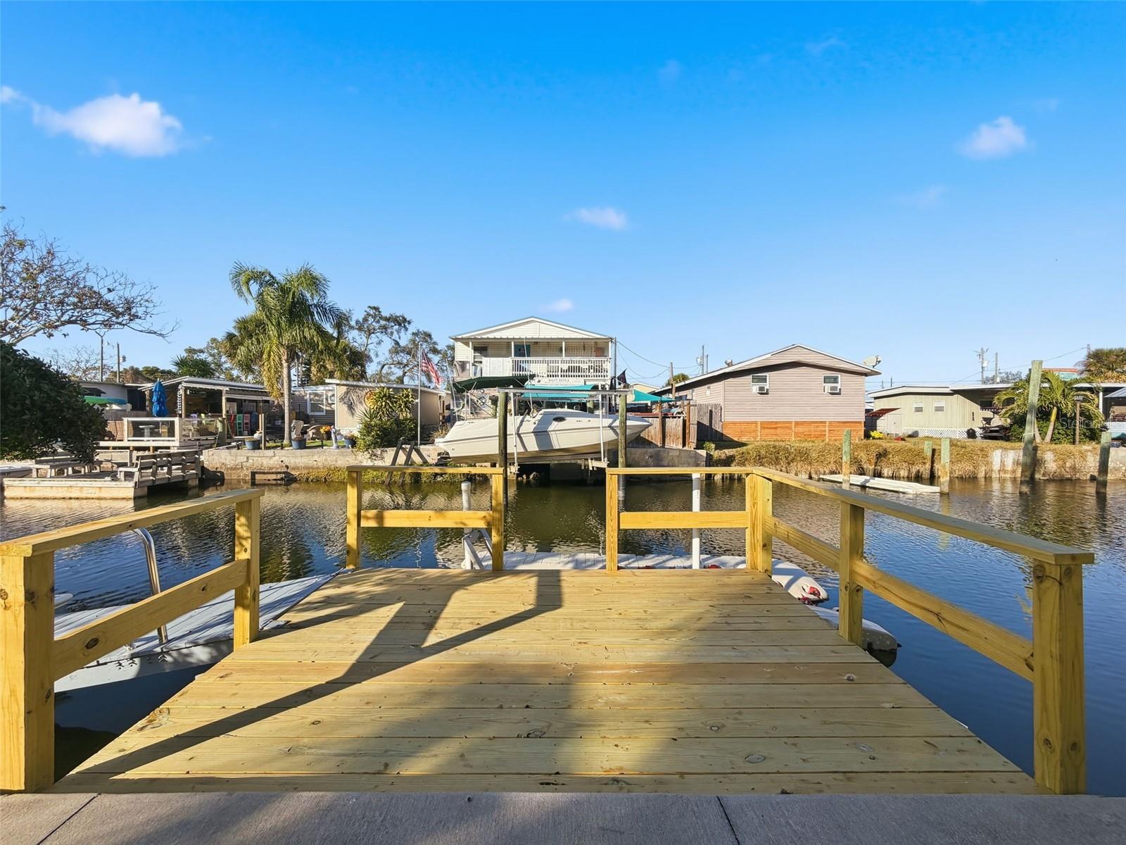 STATIONARY DOCK, PERFECT FOR SUNSET VIEWING.