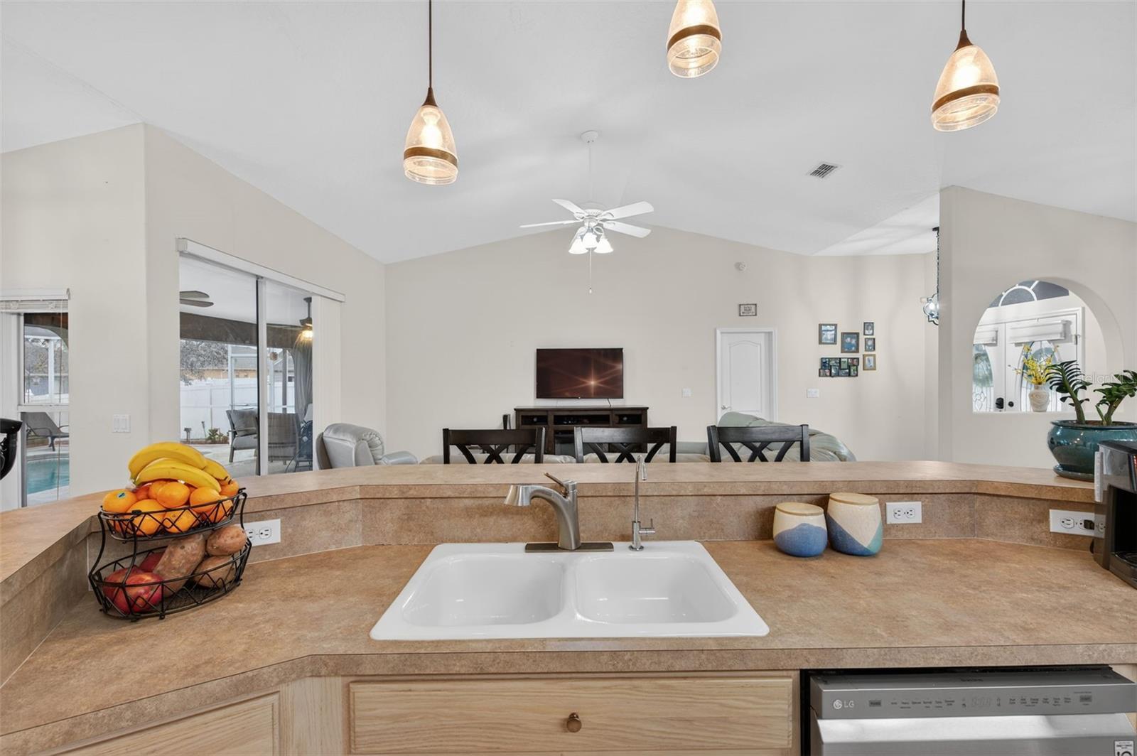 Open-concept Living/Dining/Kitchen space