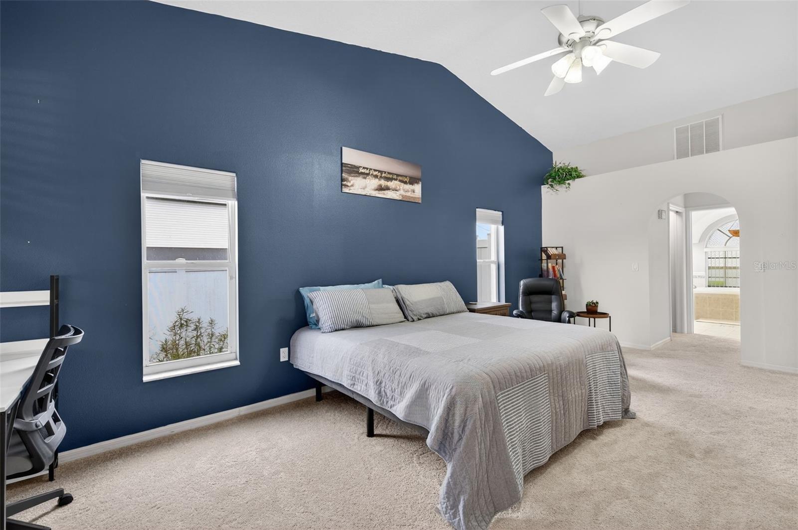 Vaulted ceilings in Primary Bedroom