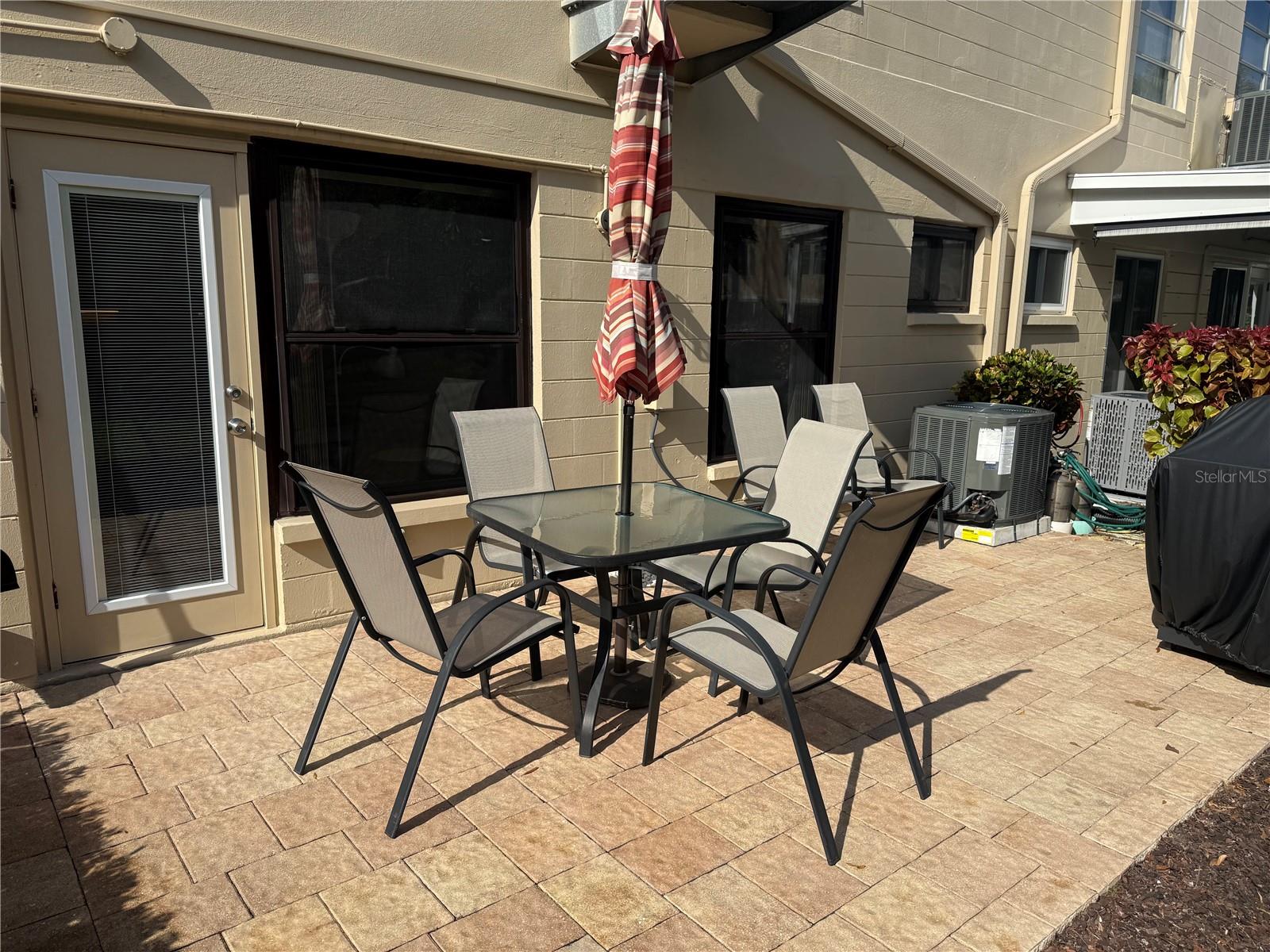 Rear patio with beautiful pavers