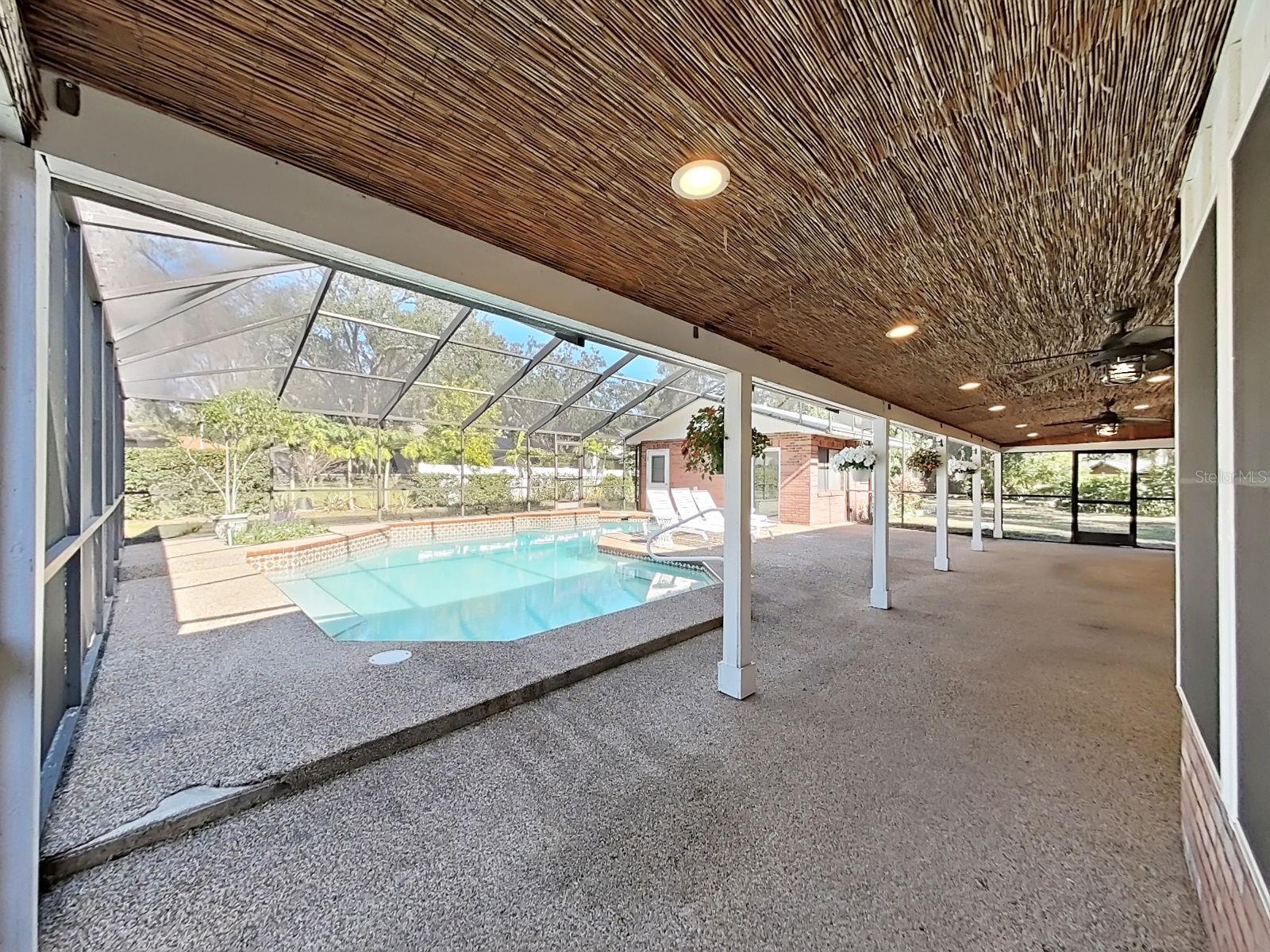 Large Covered and Screened Back Lanai - Open to Pool and Guest/In-Law House