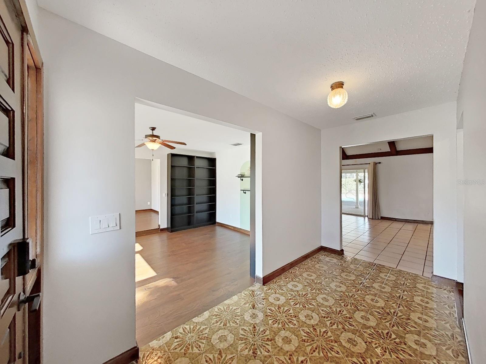 Foyer with Step Down to Living Room