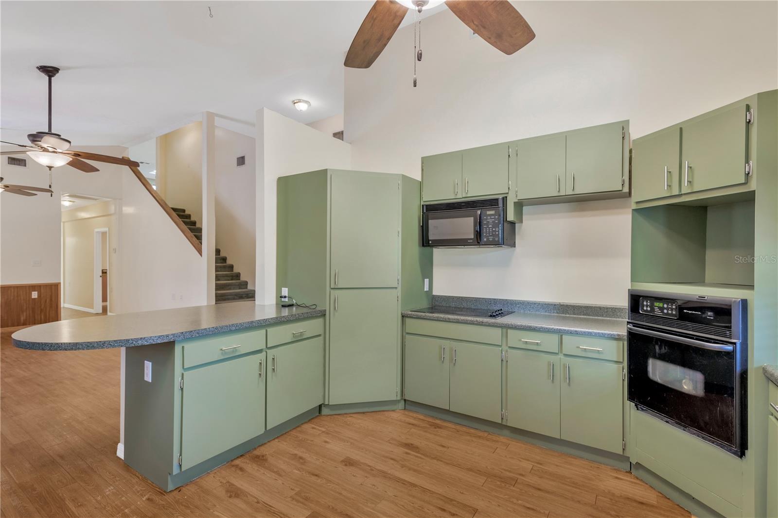 There is a seamless connection between the kitchen and living room making entertaining a breeze.