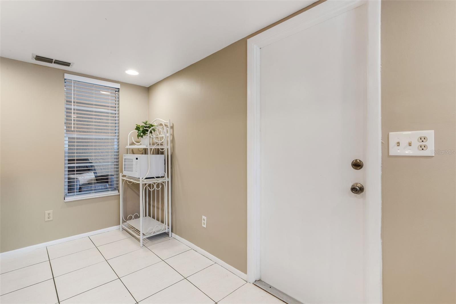 Enter kitchen from garage