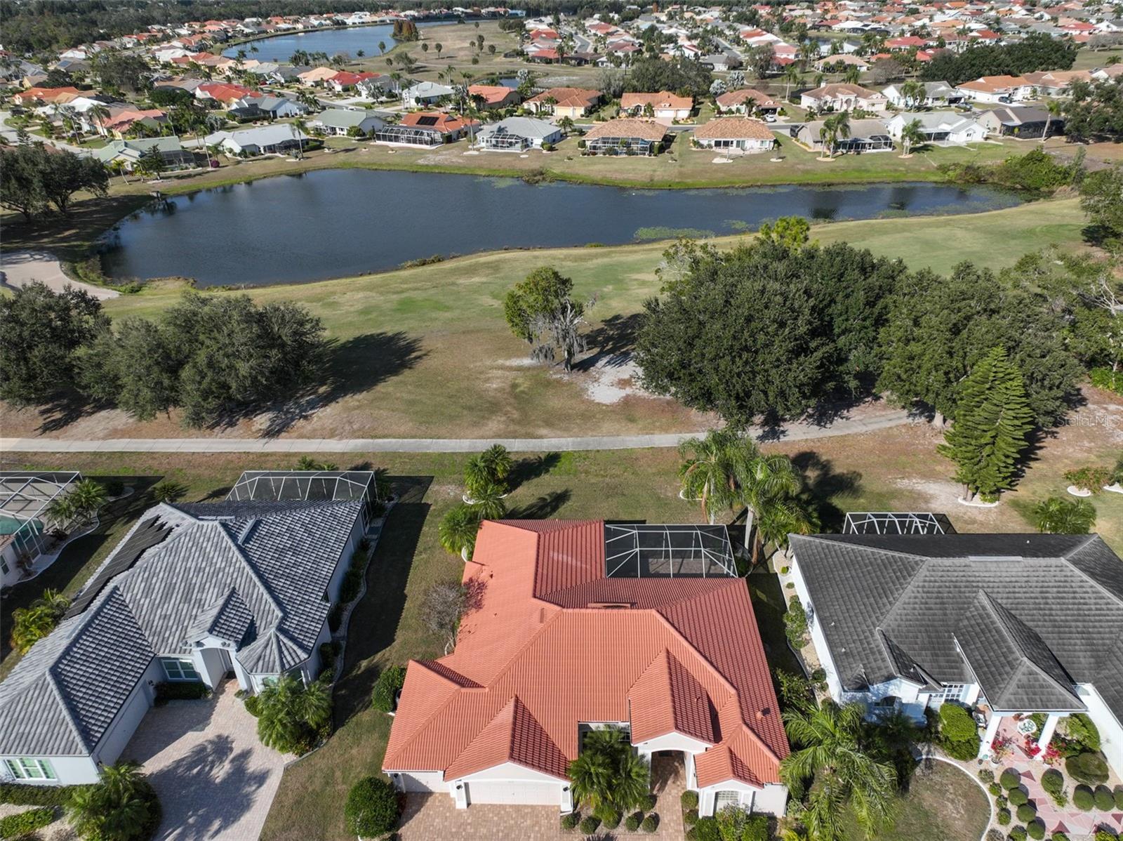 Aerial Renaissance Golf Course & Pond View, Home Lot Position Allows Plenty of Room for a Pool