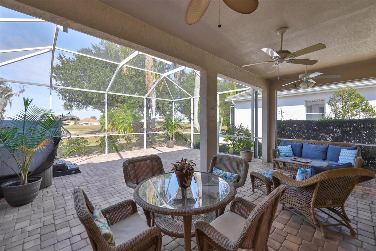 Lovely Covered & Extended Screened Pavered Lanai