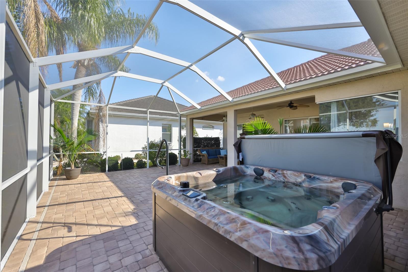 New Extended Screened Lanai Enclosure 2025, New State-of -the-Art Hot Tub