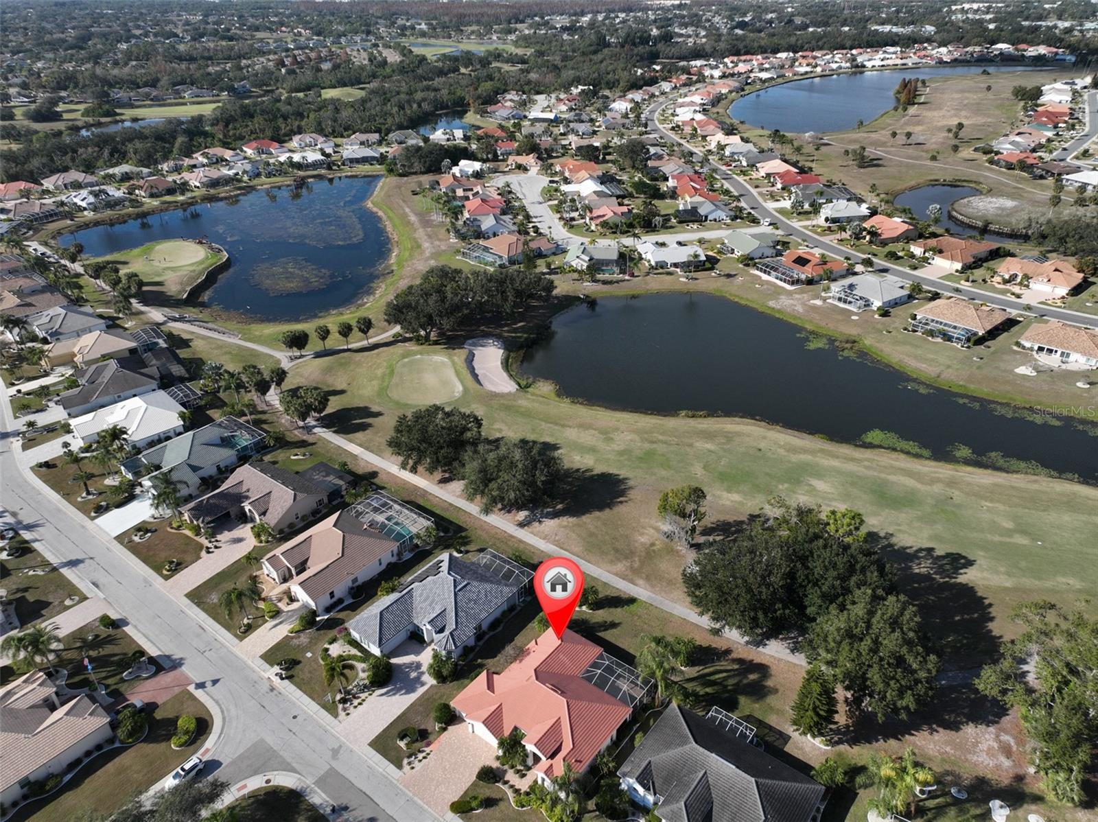 Aerial of the Home Renaissance Golf Course & Pond View