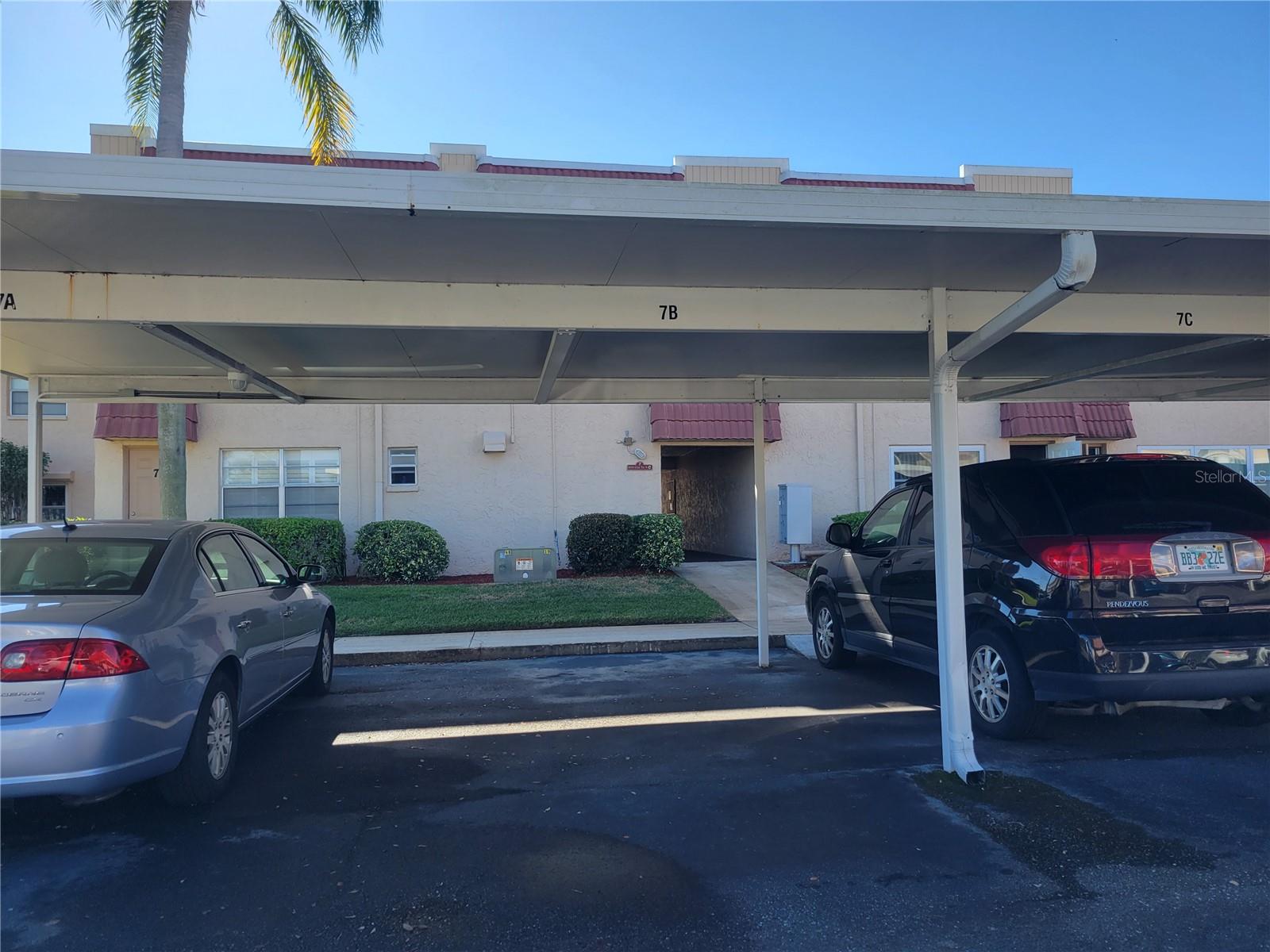 Carport 7B close to walk thru to unit