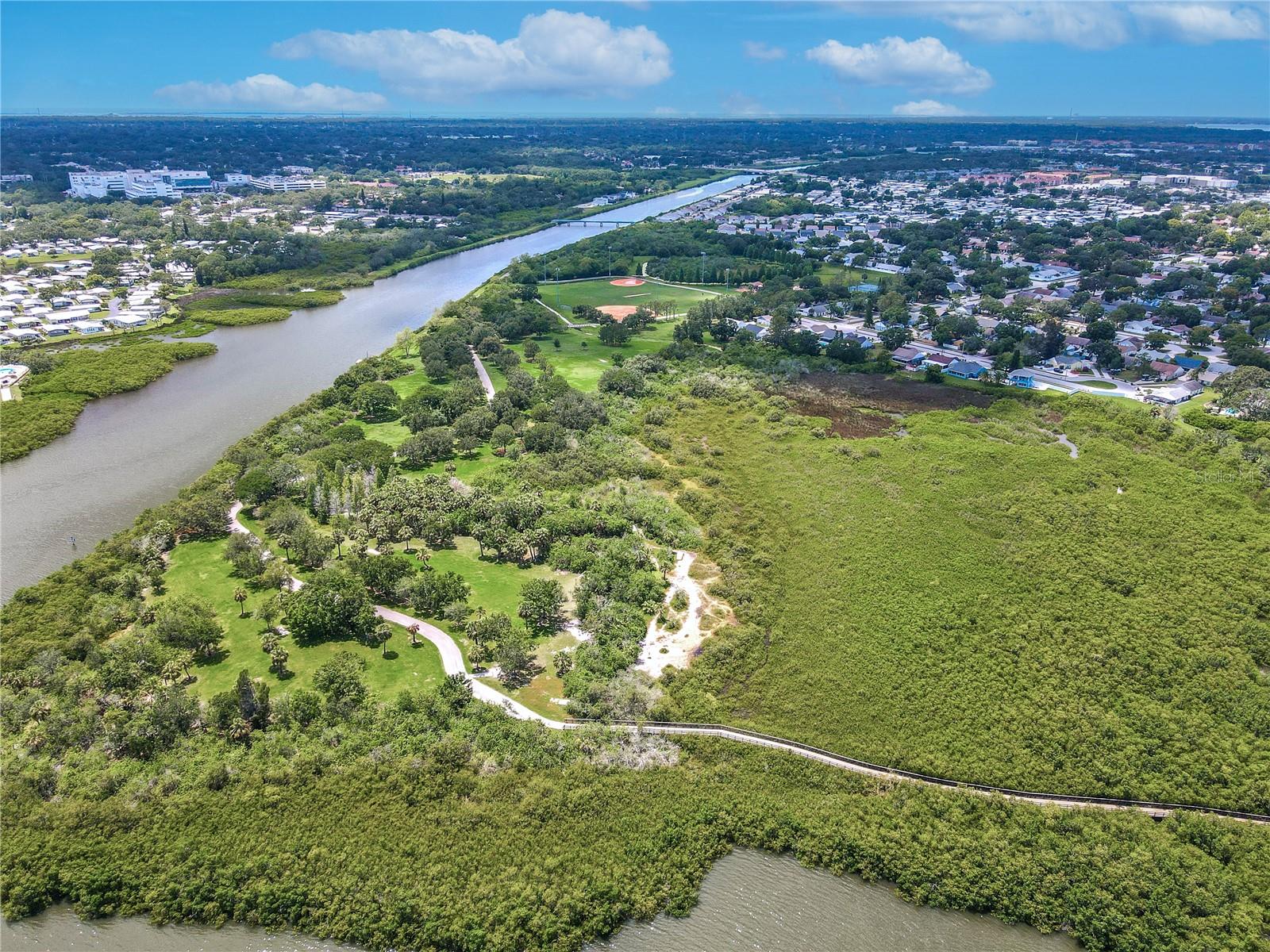 Harbor Palms Nature Park delivers breathtaking views with miles of trails and boardwalks through lush mangroves, plus open green space and nearby ballfields for hours of outdoor fun.