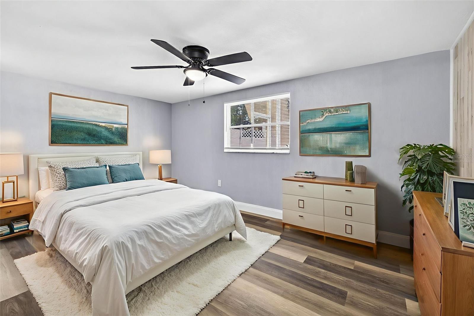 virtually staged primary bed