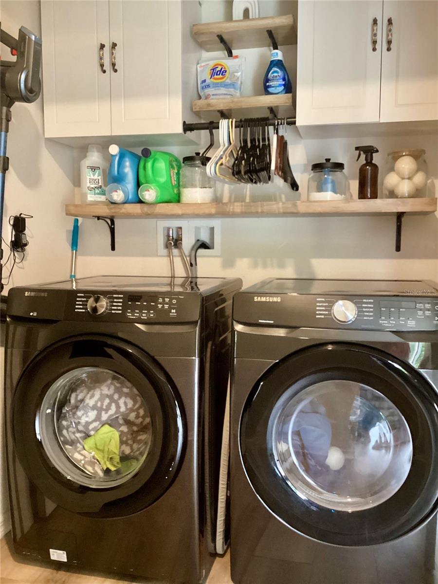 Washer and dryer closet.