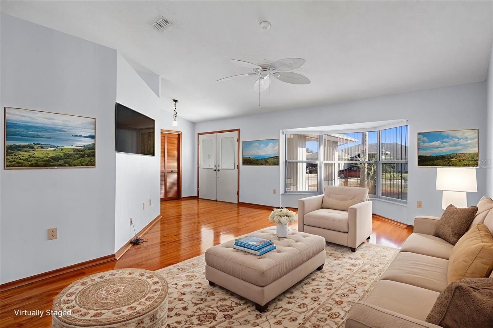 Virtually staged living room