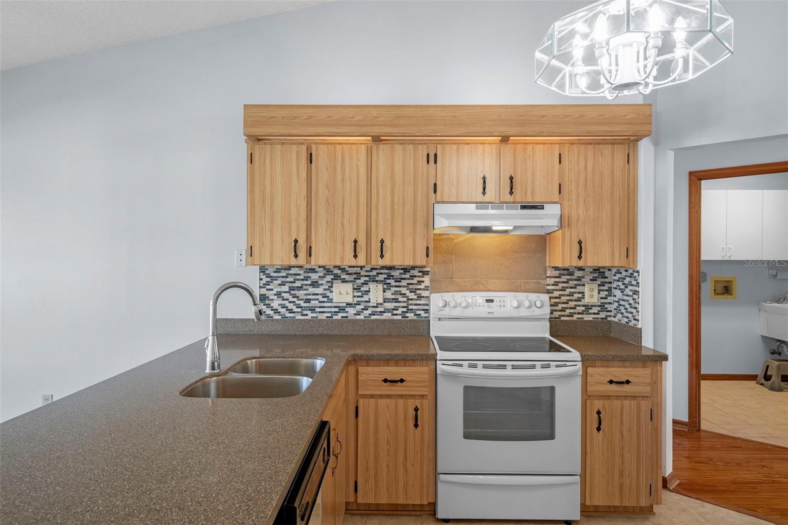 Kitchen view of stove area