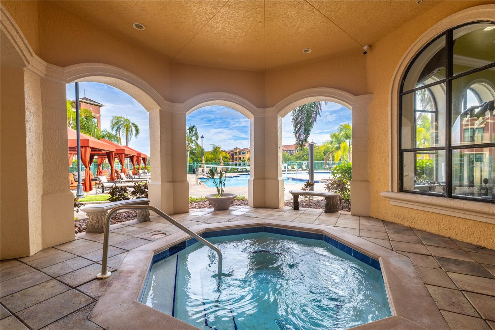 Hot tub and community pool