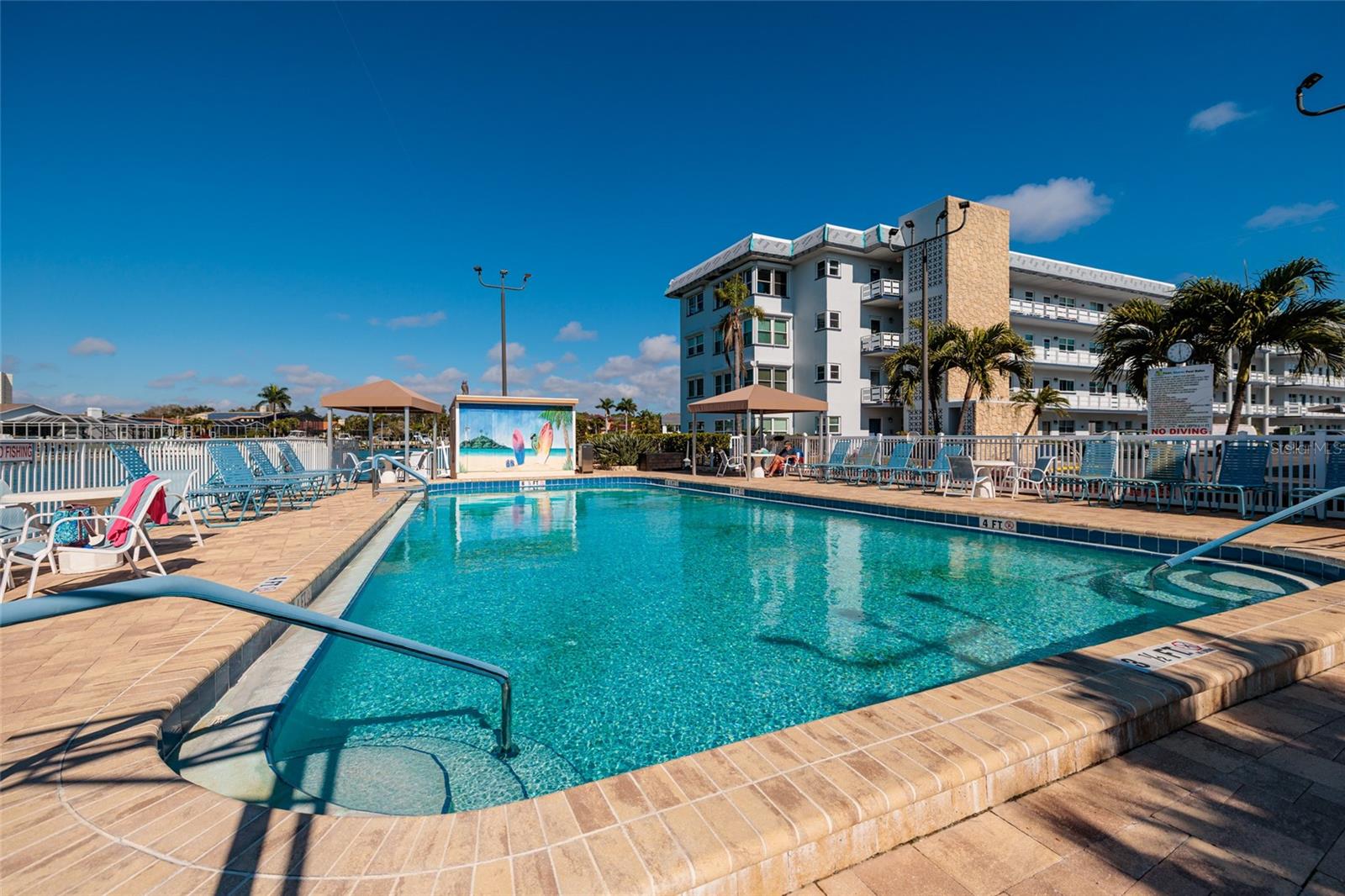 Waterfront heated pool.