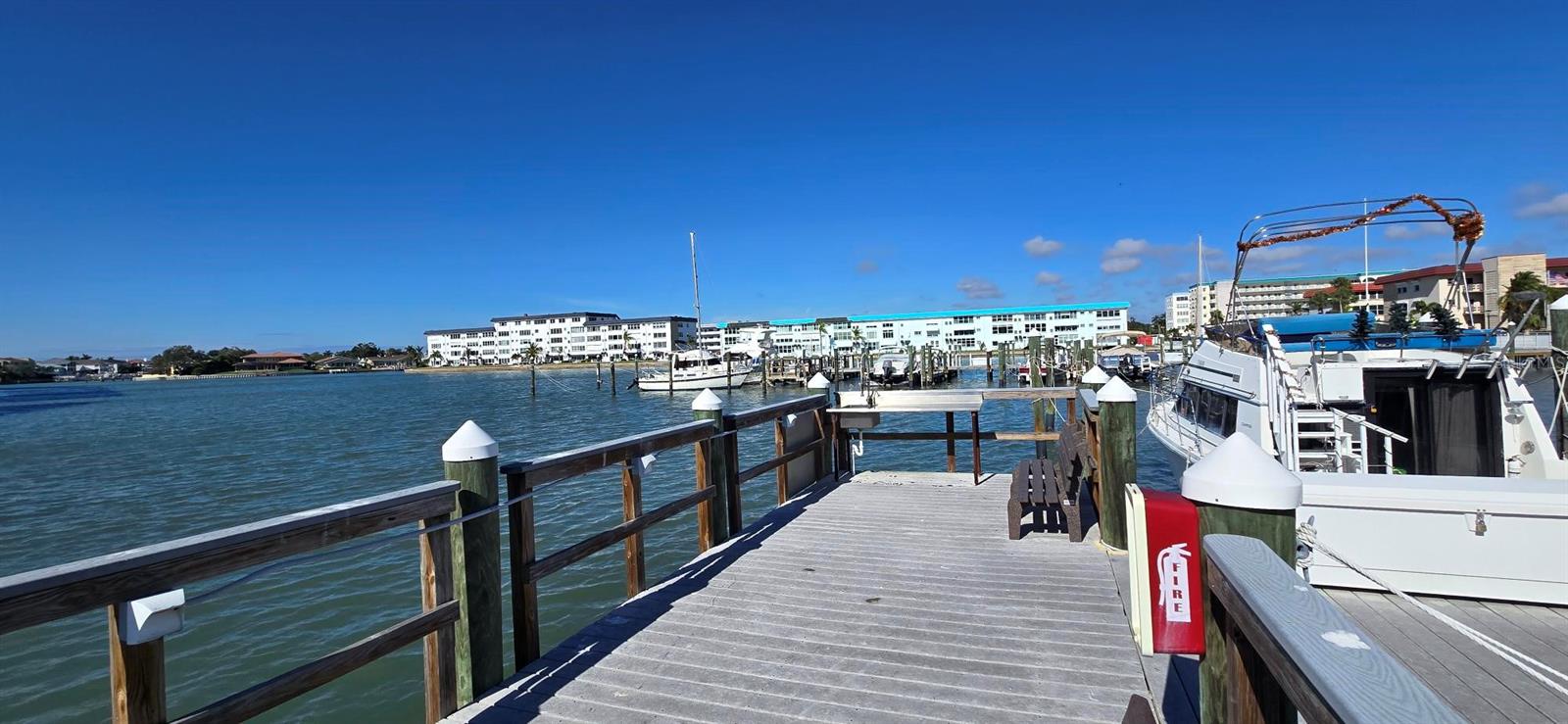 Dock w/bench & great for fishing or just relaxing.