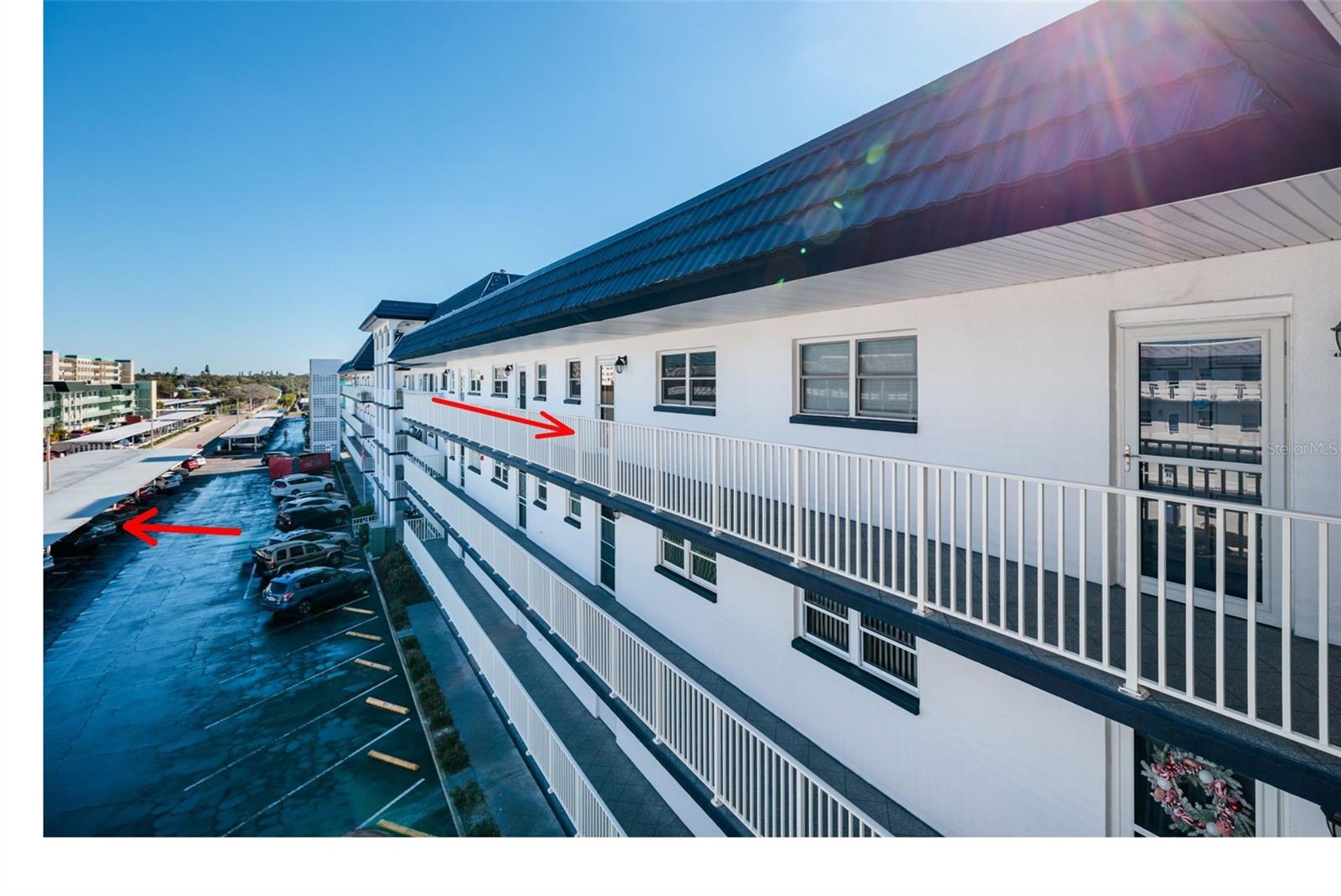 Unit #411 & carport #62 is directly in front of bldg entrance.