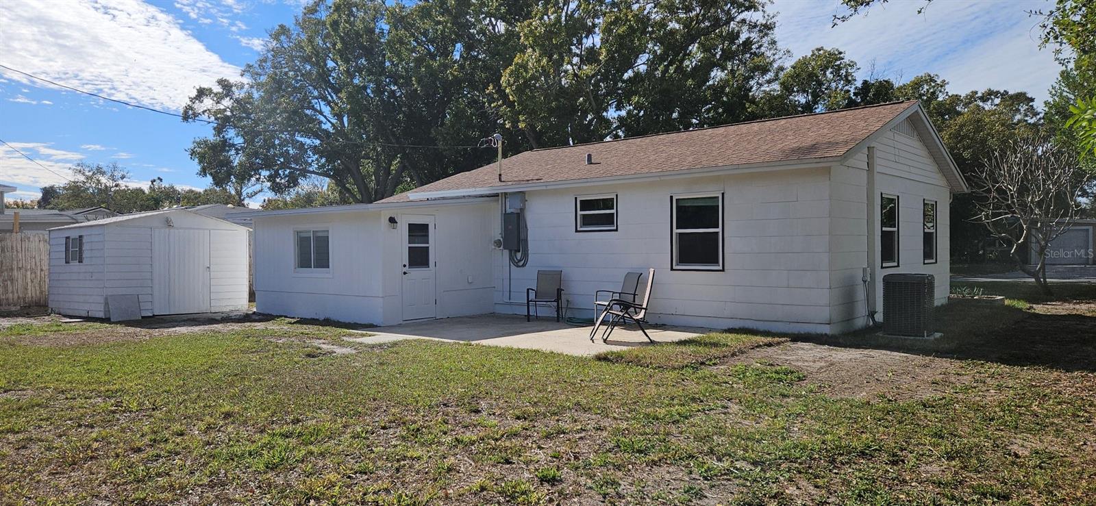 Back of the house with shed.