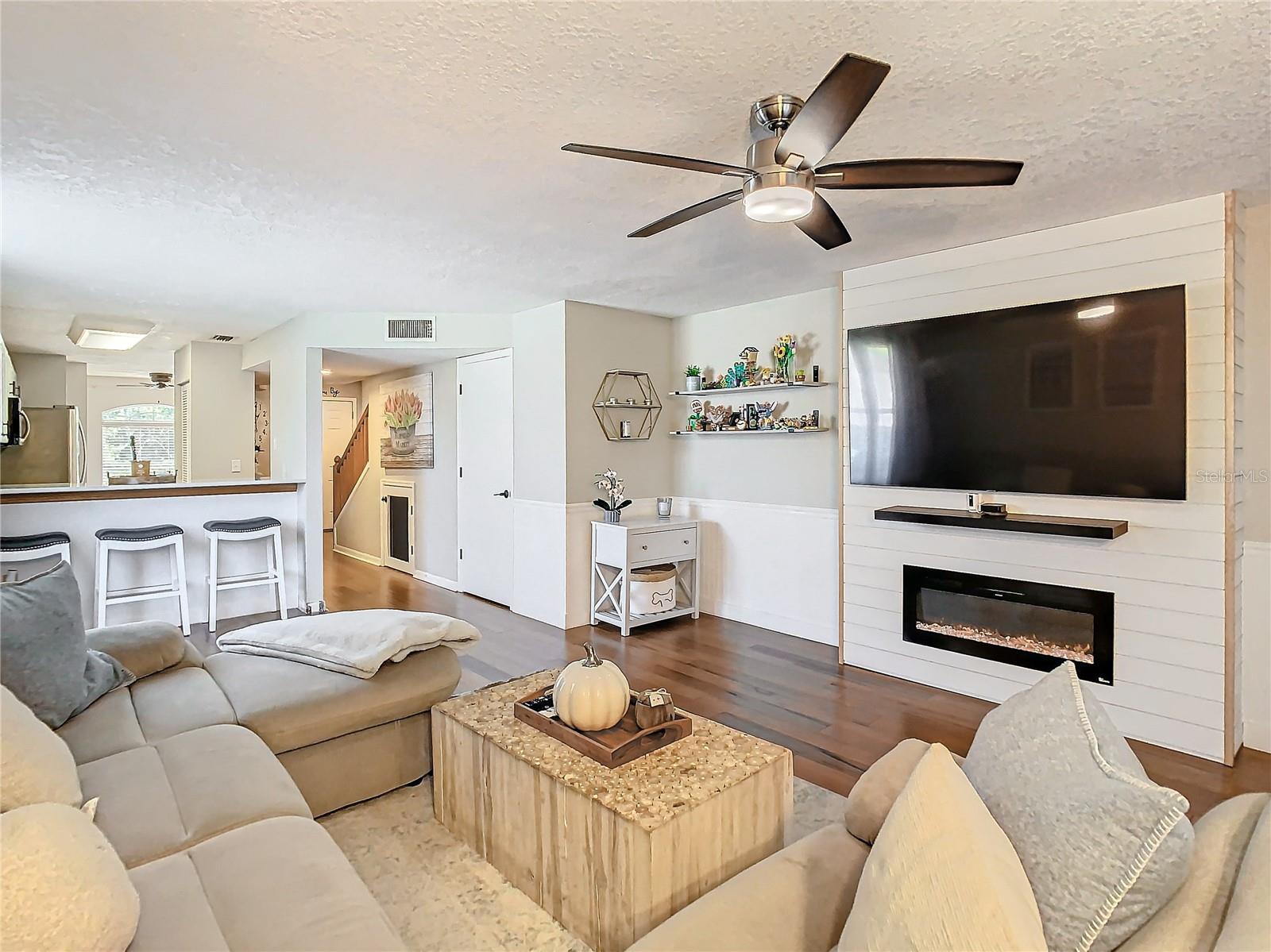 Living Room Showing Electric Fireplace