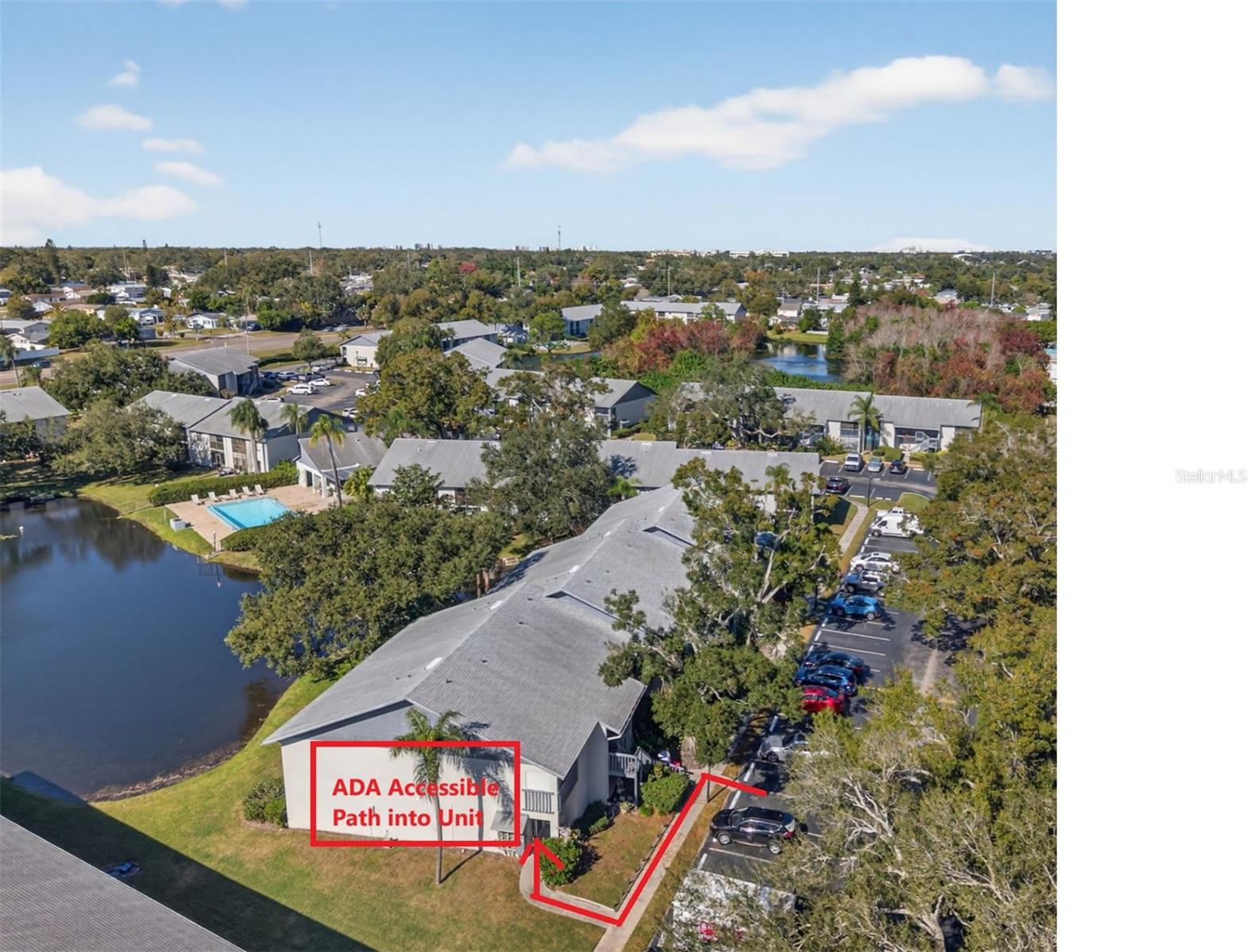 Ramp from parking lot into slider on the front patio.