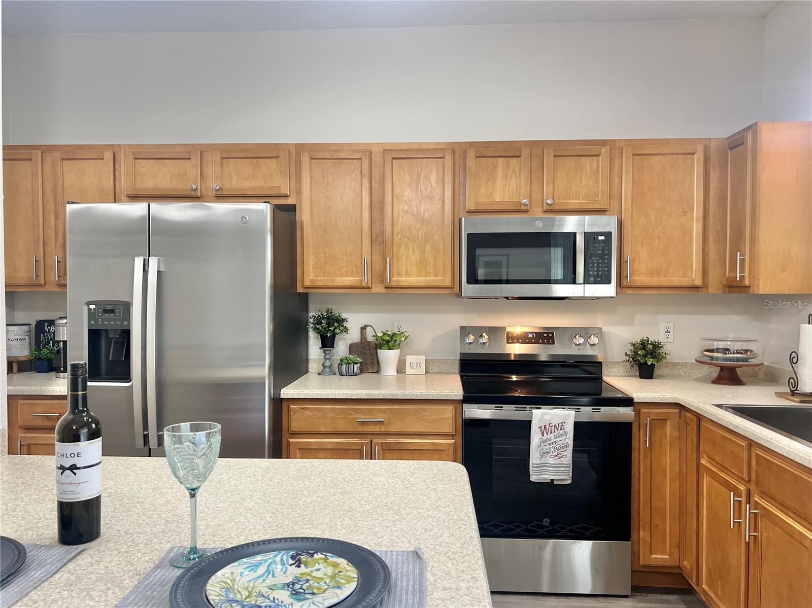 A lot of cabinet storage and counter space....PLUS brand new stainless steel appliances....and NEW cabinet hardware!