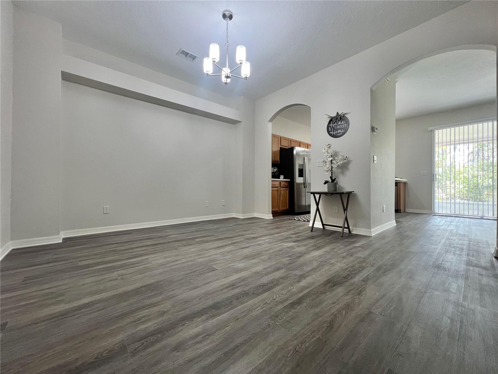 The first room you come to is the dining room, which could also be a home office.  Brand new updated lighting.