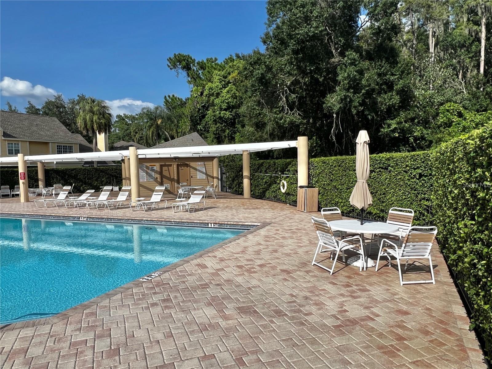 The community pool is large, clean and very well-maintained.