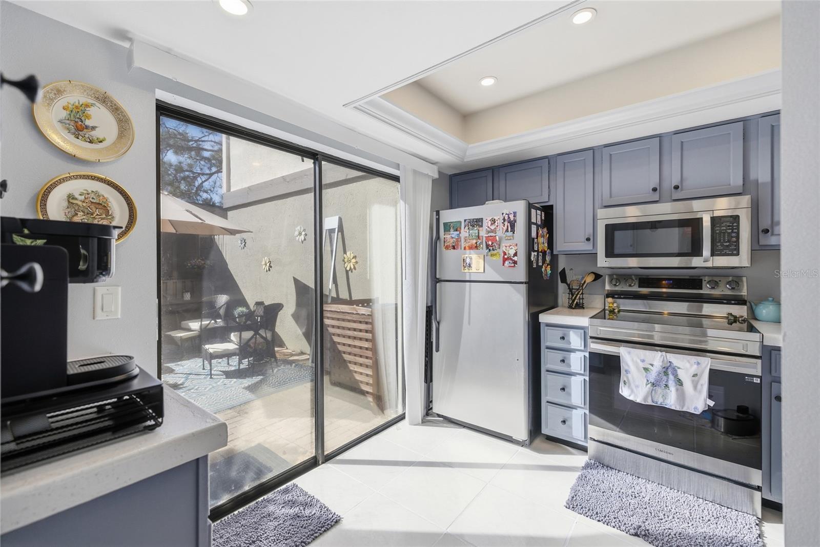 Kitchen w/sliders to front Patio