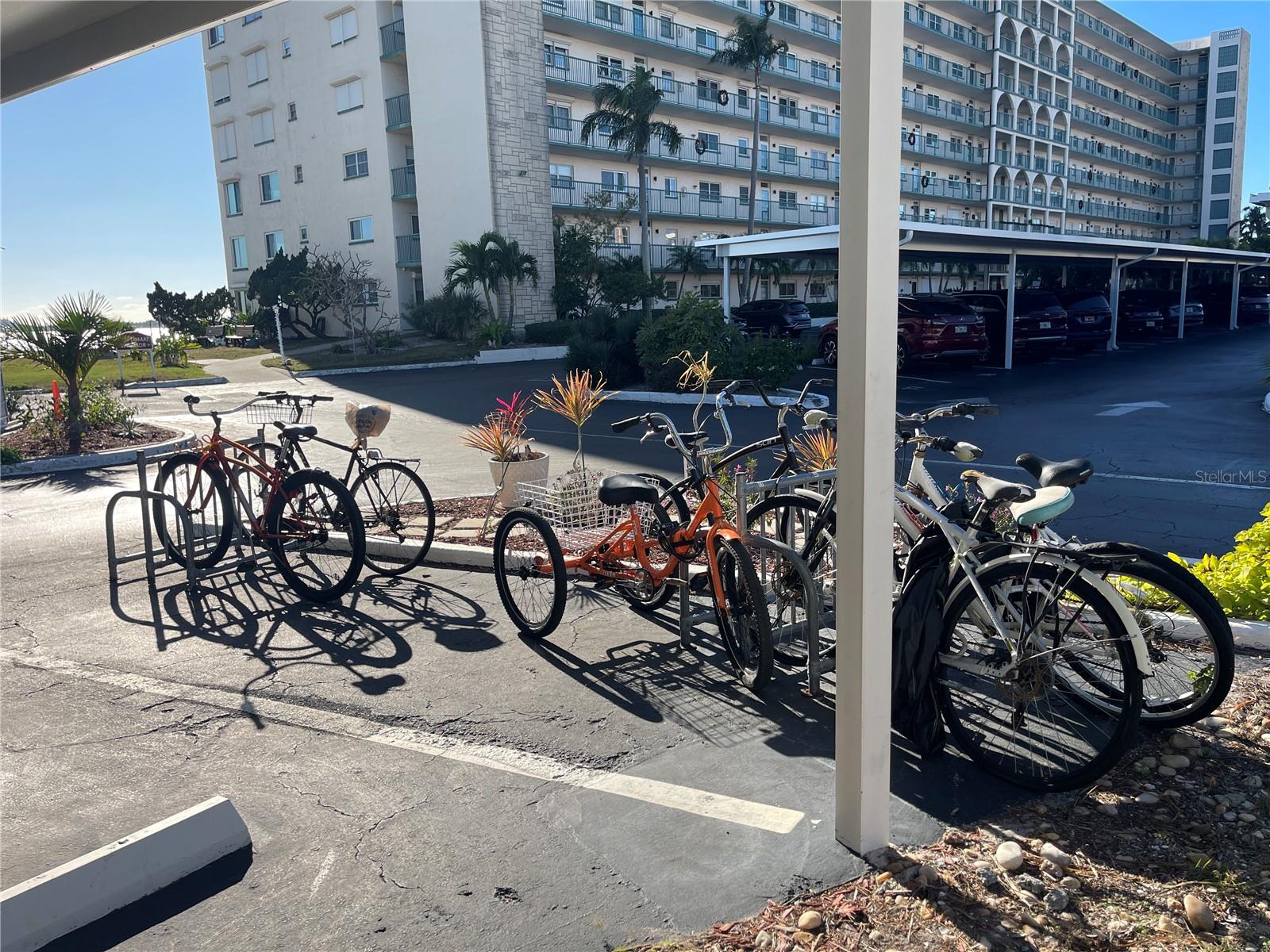 There is even a place to keep your bike!