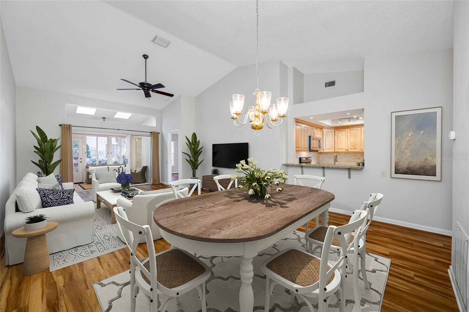 Virtually Staged Dining, Living and Back Room