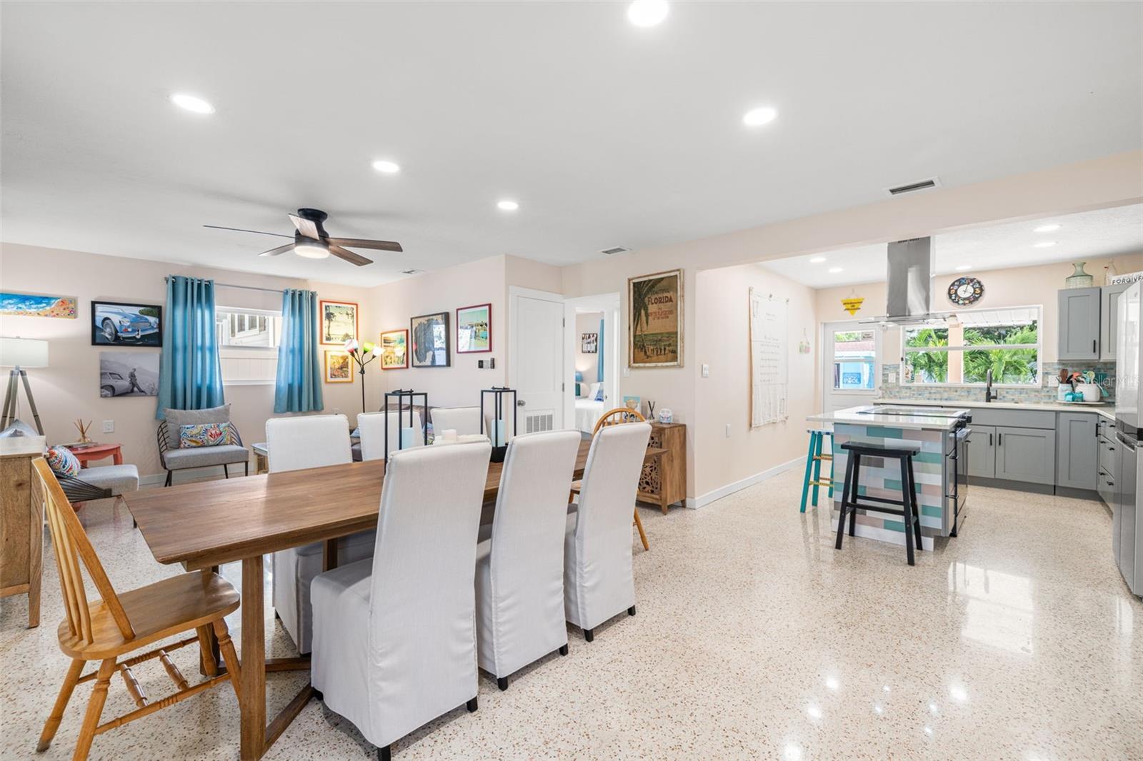 Stunning open floor plan that is completely updated and has custom designed kitchen with incredible attention to detail down to the quartz kitchen countertops with inlaid shells.  All 5 star reviews from guests who have stayed here so it you are looking for an IRB short term rental or a beach vacation home its one is only 3 blocks to the beach and is turnkey ready