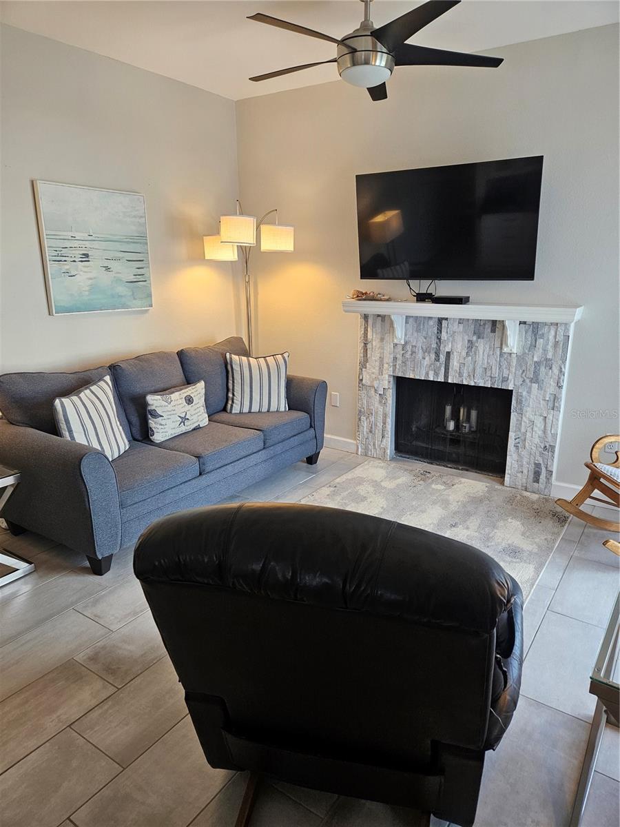 living room with sleeper sofa