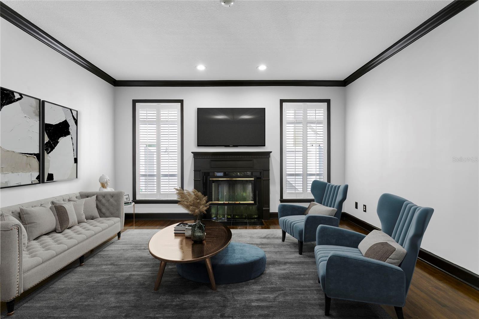 Large windows bring in plenty of natural light.