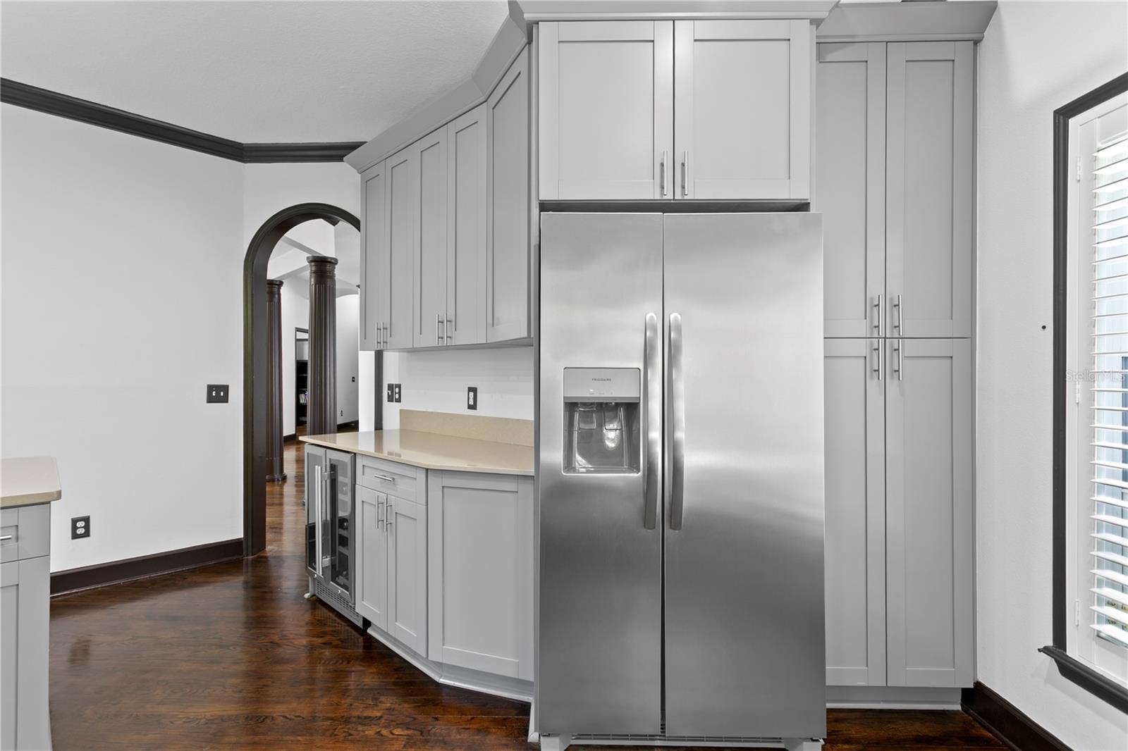 Recent upgrades include this stainless refrigerator (2024).